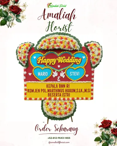 Karangan Papan Bunga Pernikahan di Lang - Lang